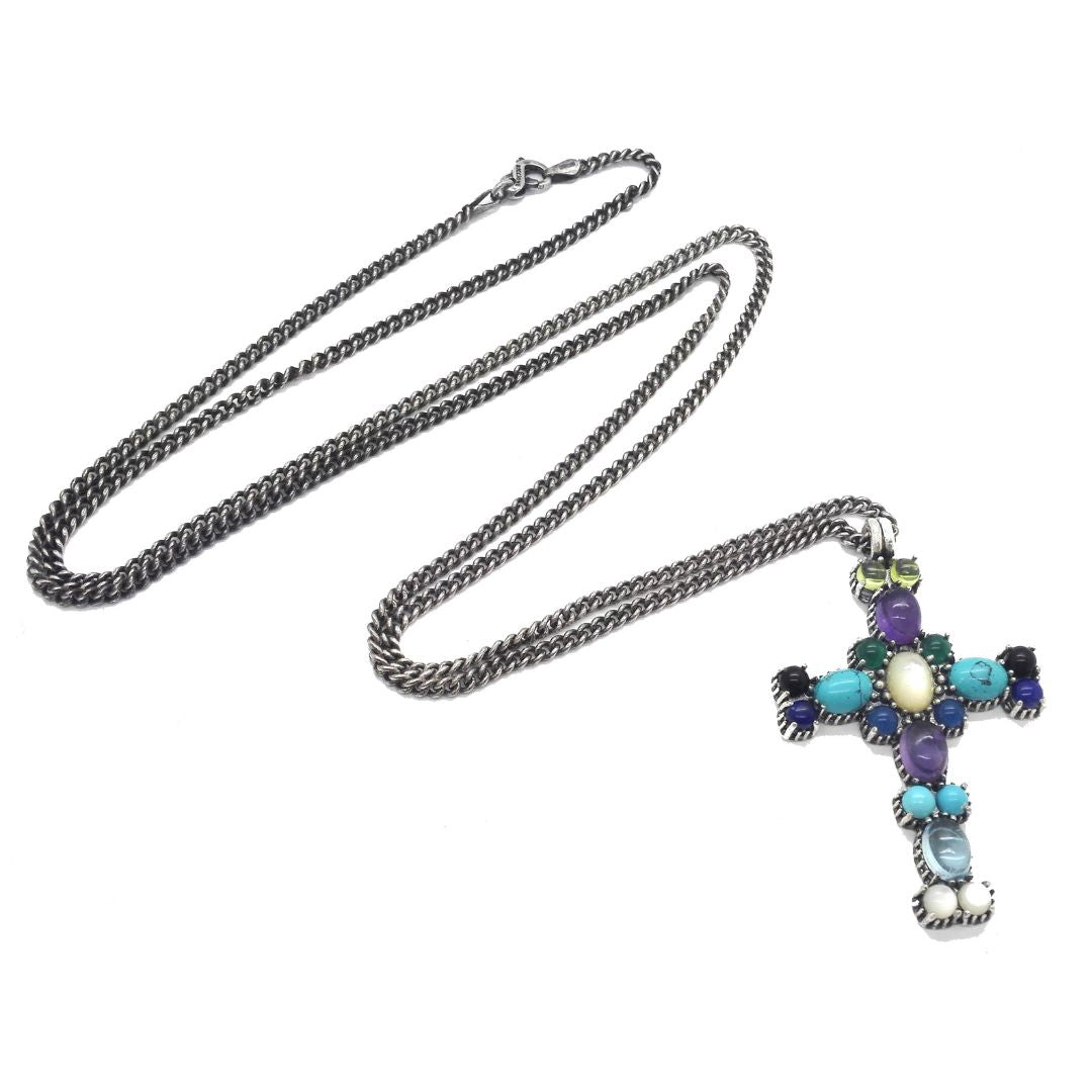 Collana croce pietre - CL692