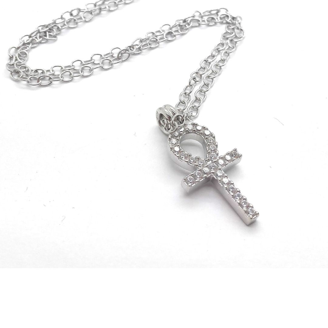 Jewish Cross Necklace Zirconia - CL696