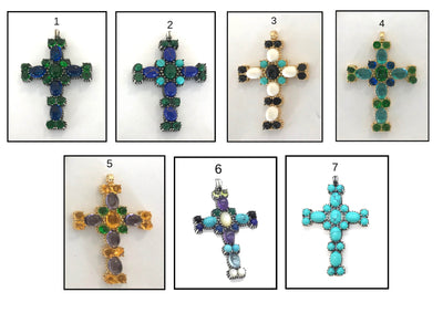 Collana croce pietre - CL692 - Spadarella Gioielli