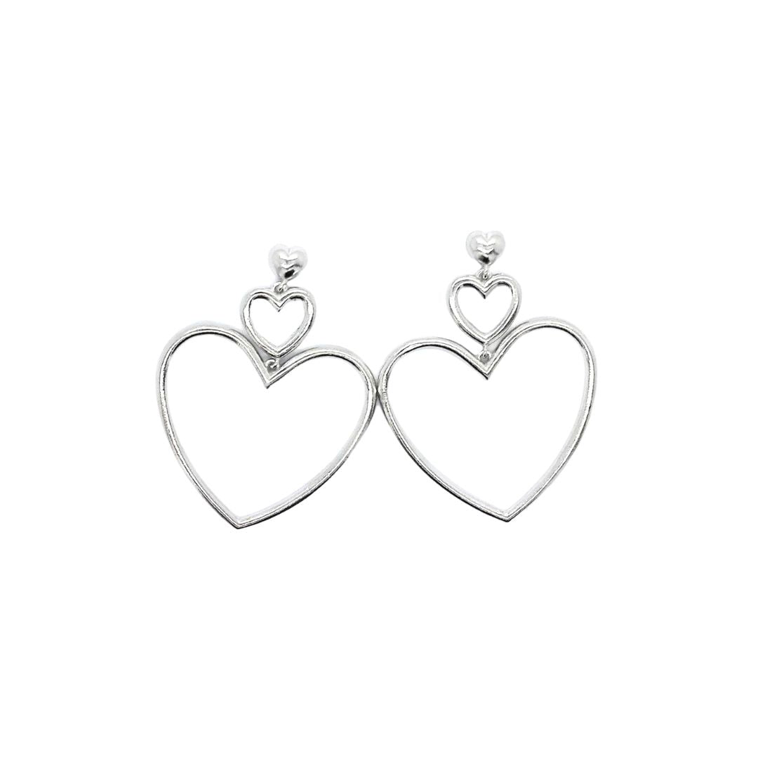 Drop earrings with hearts - OR750