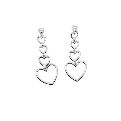 Drop earrings with hearts - OR751