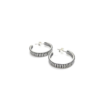 Striped Hoop Earrings - Or793