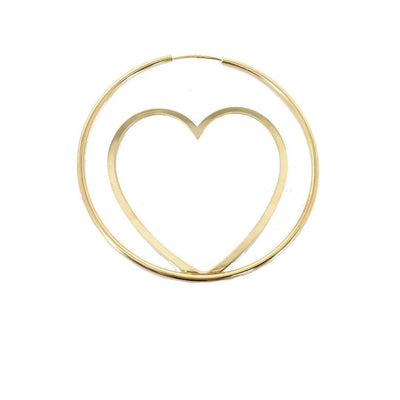 Orecchino a cerchio con cuore - OR796 - Spadarella Gioielli