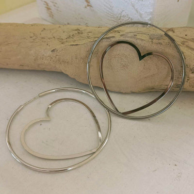 Orecchino a cerchio con cuore - OR796 - Spadarella Gioielli