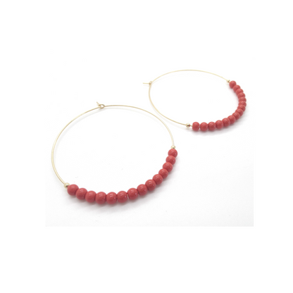 Stone Hoop Earrings - OR801