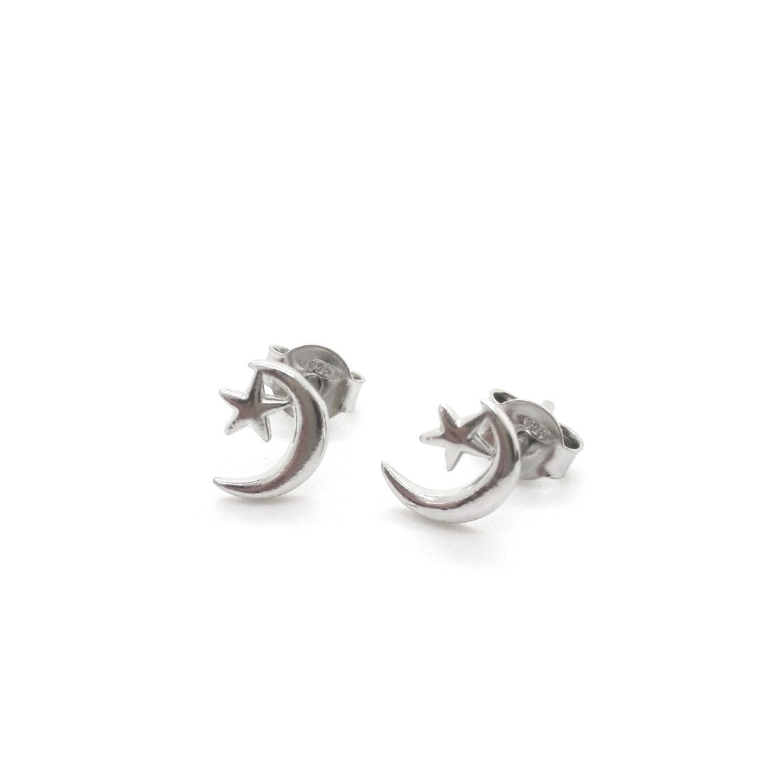 Star and Moon Stud Earrings - OR804