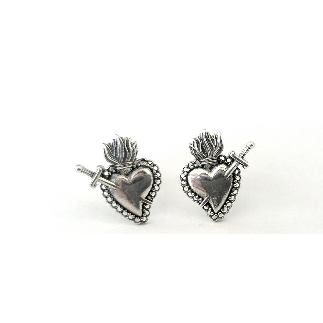 Sacred Heart Stud Earrings - OR815