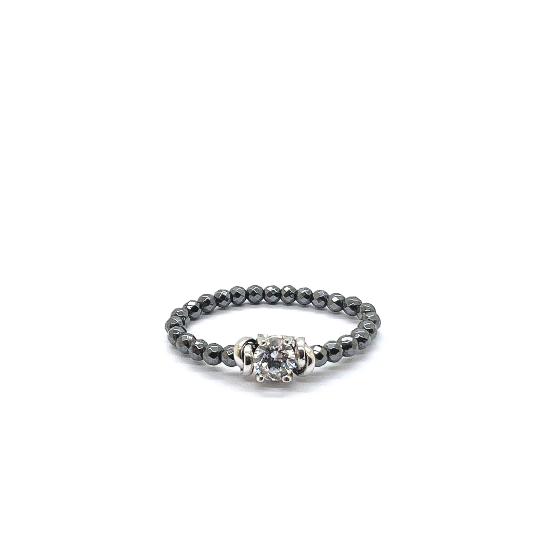 Anello solitario con zircone - SPAN59