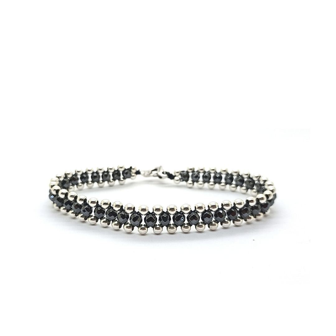 Braided sword bracelet with stones - SPBR067