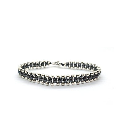Bracciale spadino intrecciato con pietre - SPBR067 - Spadarella Gioielli