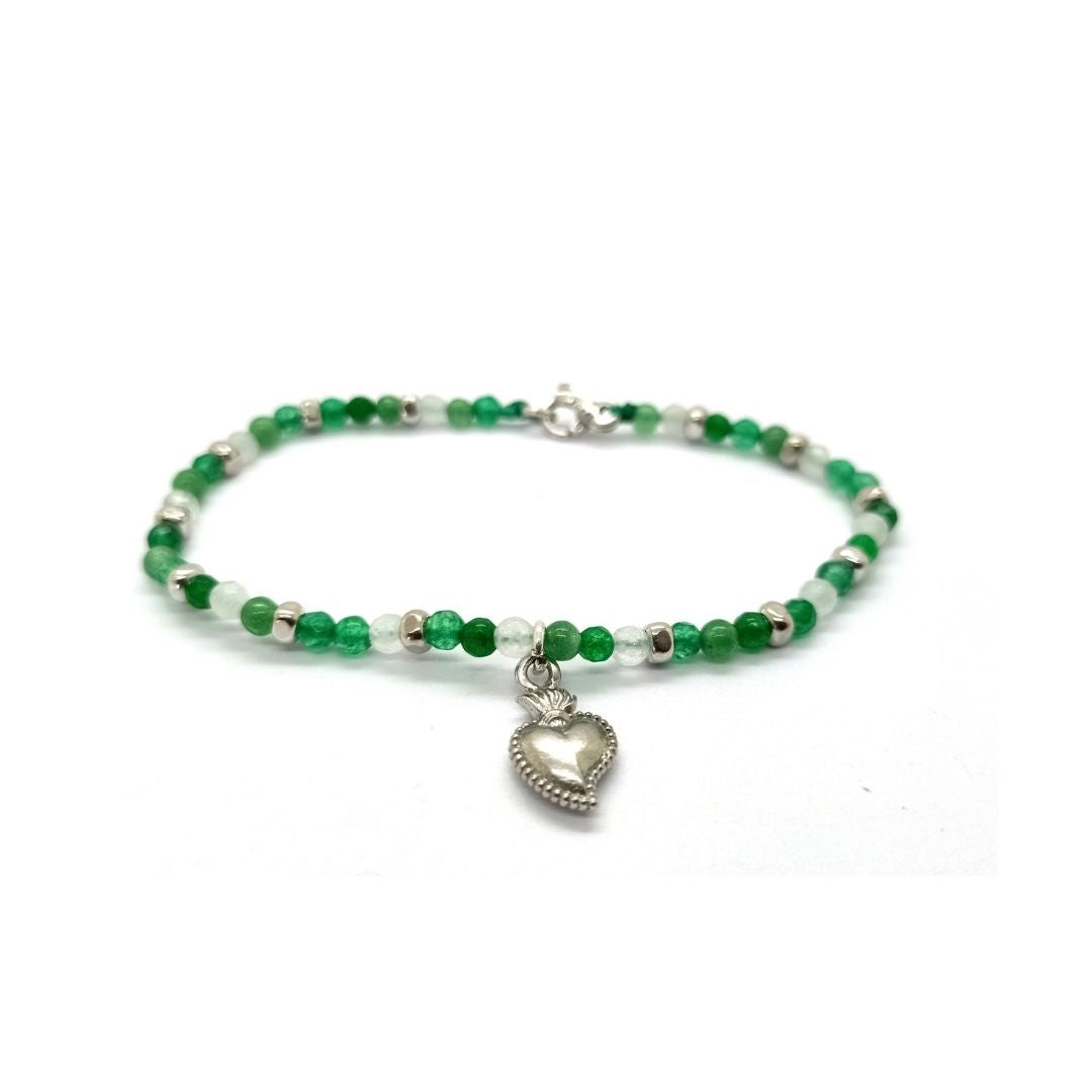 Bracciale spadino pietre con cuore sacro - SPBR607