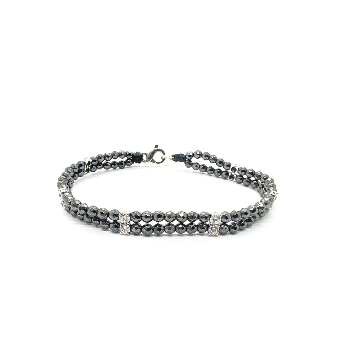 Bracciale zirconi ed ematite - SPBR779