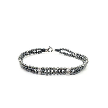 Bracciale zirconi ed ematite - SPBR779