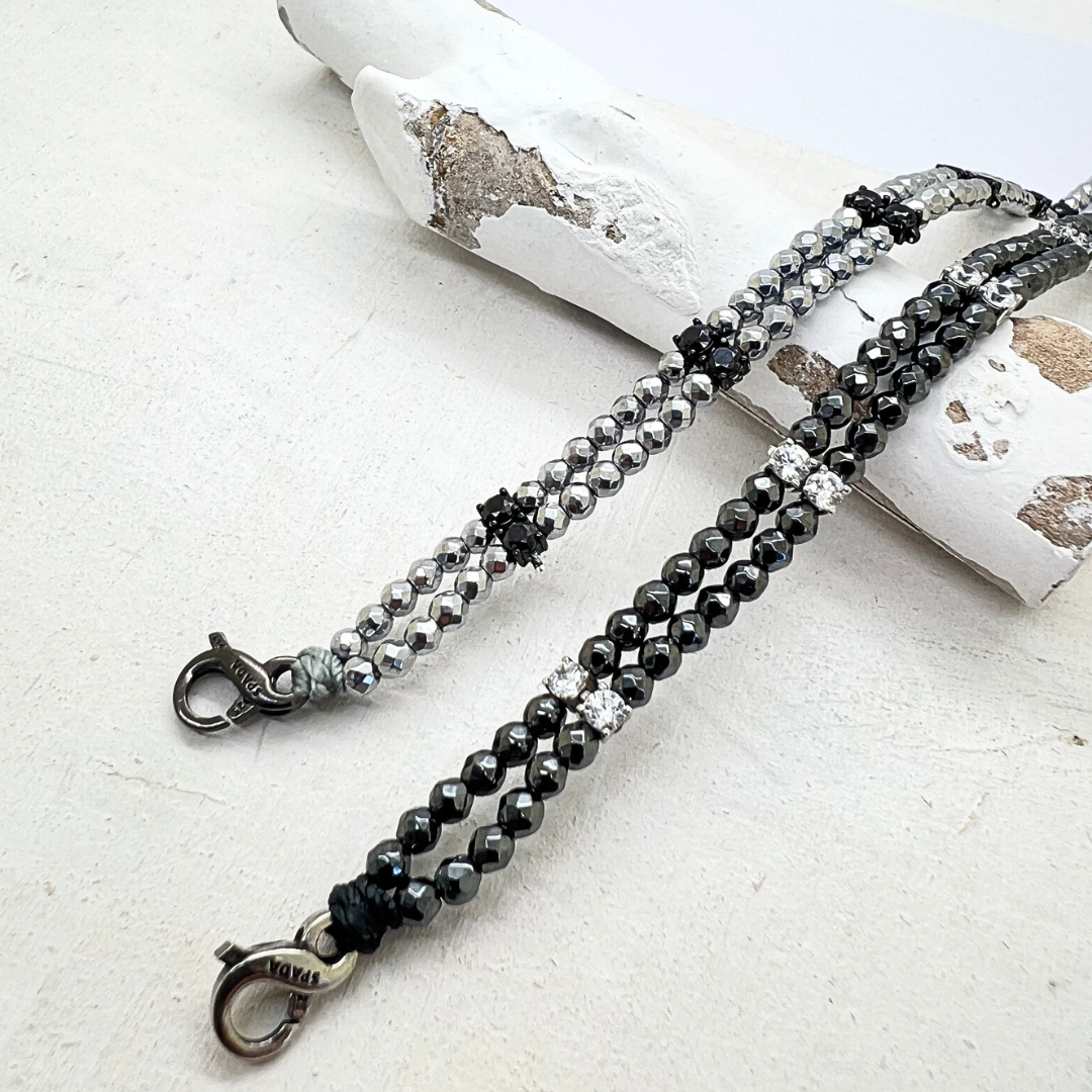 Bracciale zirconi ed ematite - SPBR779