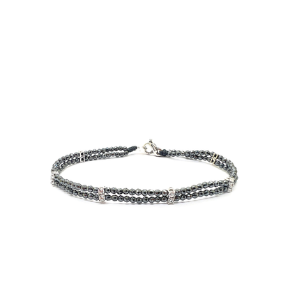 Bracciale zirconi ed ematite - SPBR780